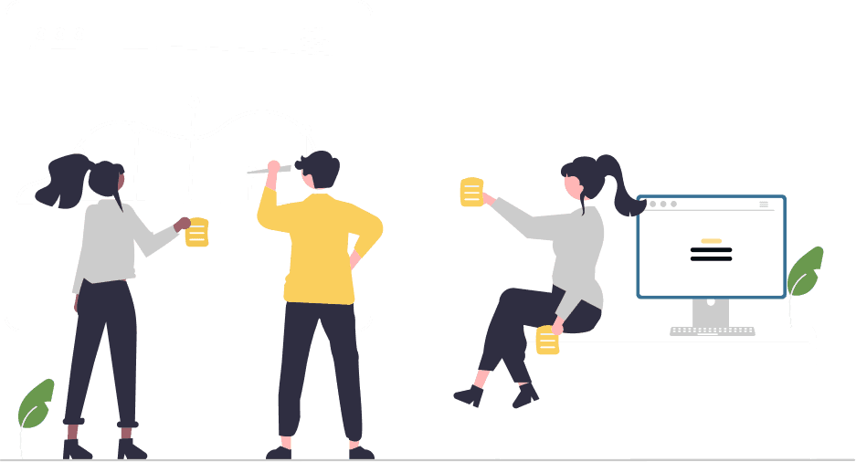 Vector cartoon of people working together