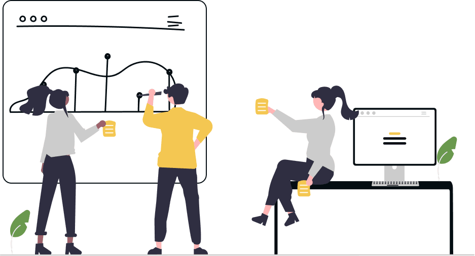 Vector cartoon of people working together